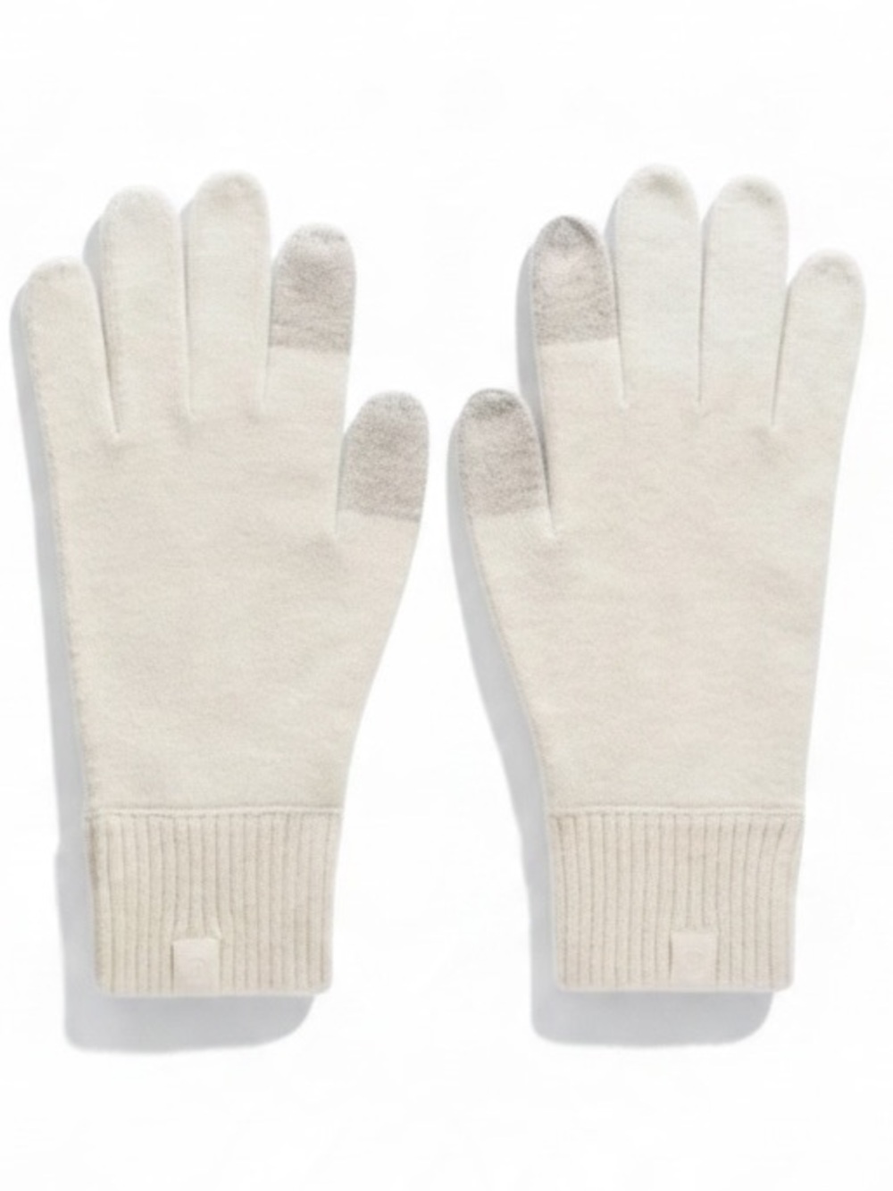 Lululemon NEW Warm Revelation Tech Gloves Wool Knit Ivory Gray Soft Warm Stretch